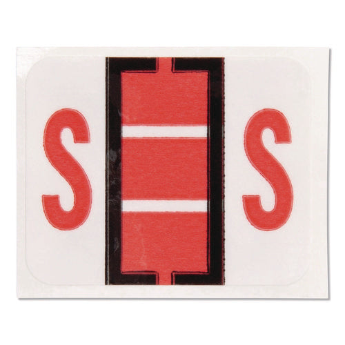 Image of Smead A-Z Color-Coded End Tab Filing Labels, S, 1 X 1.25, White, 500/roll