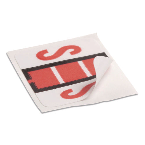 Image of Smead A-Z Color-Coded End Tab Filing Labels, S, 1 X 1.25, White, 500/roll