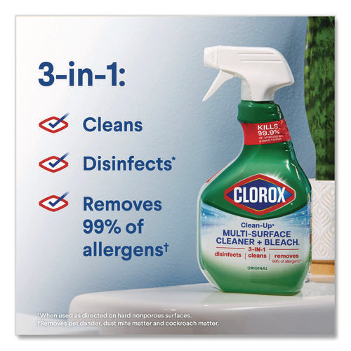 Image of Clorox® Clean-Up Multi-Surface Cleaner with Bleach, Original, 32 oz Spray Bottle, 9/Carton