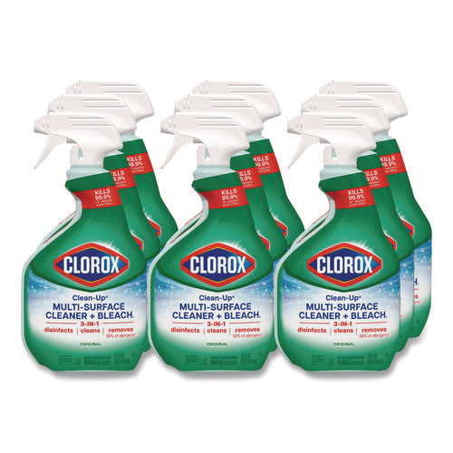 Image of Clorox® Clean-Up Multi-Surface Cleaner with Bleach, Original, 32 oz Spray Bottle, 9/Carton