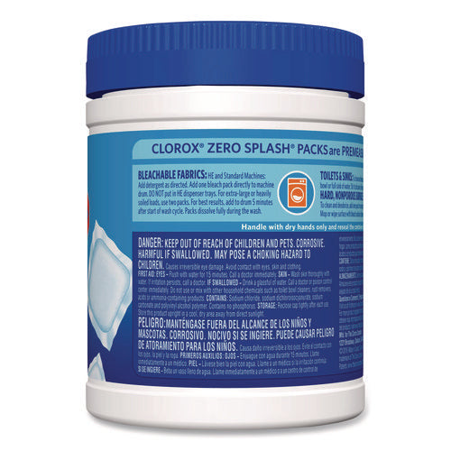 Image of Clorox® Zero Splash Bleach Packs, Regular, 12 Packs/Canister, 6 Canisters/Carton