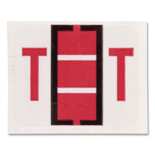 Image of Smead A-Z Color-Coded End Tab Filing Labels, T, 1 X 1.25, White, 500/roll