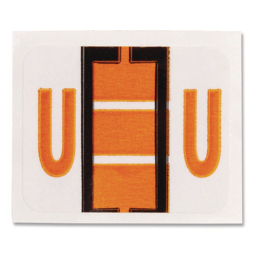 Image of Smead A-Z Color-Coded End Tab Filing Labels, U, 1 X 1.25, White, 500/roll