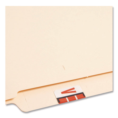Image of Smead A-Z Color-Coded End Tab Filing Labels, V, 1 X 1.25, White, 500/roll
