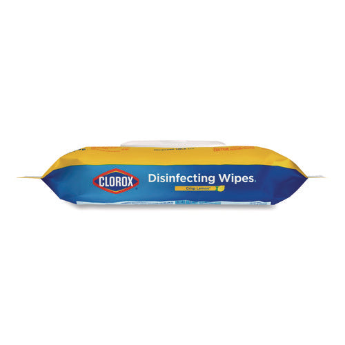 Image of Clorox® Disinfecting Cleaning Wipes, Flex Pack, 1-Ply, 8 x 7, Lemon Scent, White, 75 Towels/Box