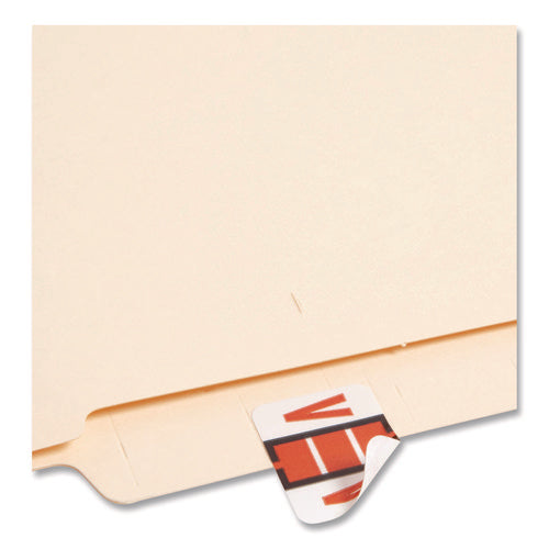 Image of Smead A-Z Color-Coded End Tab Filing Labels, V, 1 X 1.25, White, 500/roll