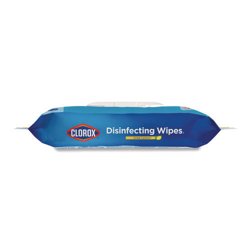 Image of Clorox® Disinfecting Cleaning Wipes, Flex Pack, 1-Ply, 8 x 7, Lemon Scent, White, 75 Towels/Box