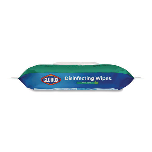 Image of Clorox® Disinfecting Cleaning Wipes, Flex Pack, 1-Ply, 8 x 7, Fresh Scent, White, 75 Towels/Box, 6 Boxes/Carton