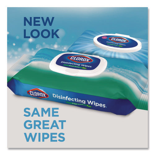 Image of Clorox® Disinfecting Cleaning Wipes, Flex Pack, 1-Ply, 8 x 7, Fresh Scent, White, 75 Towels/Box