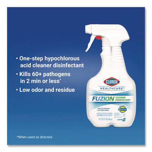 Image of Clorox Healthcare® Fuzion Cleaner Disinfectant, Unscented, 32 Oz Spray Bottle, 9/carton