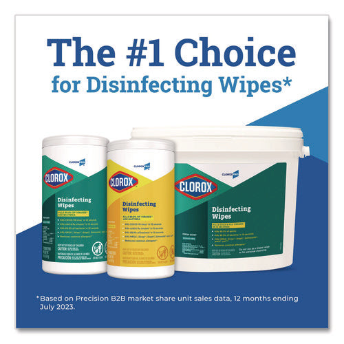 Image of Clorox® Disinfecting Wipes, 1-Ply, 7 x 8, Fresh Scent, White, 700/Bucket