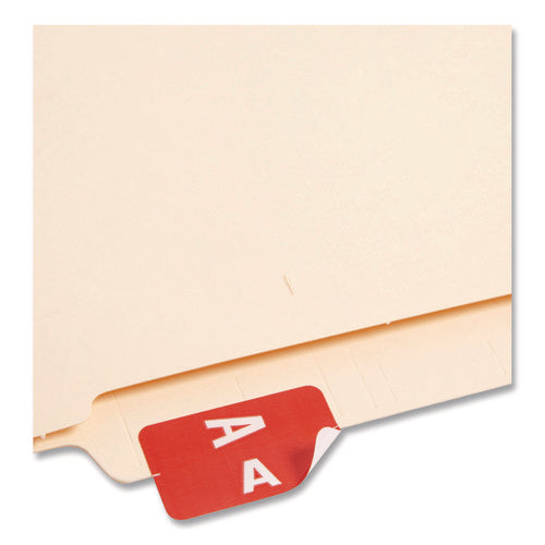Image of Smead Alphaz Color-Coded Second Letter Alphabetical Labels, A, 1 X 1.63, Red, 10/sheet, 10 Sheets/pack