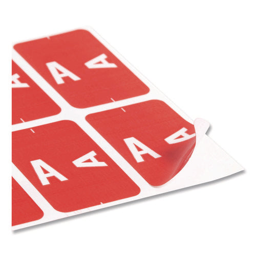 Image of Smead Alphaz Color-Coded Second Letter Alphabetical Labels, A, 1 X 1.63, Red, 10/sheet, 10 Sheets/pack