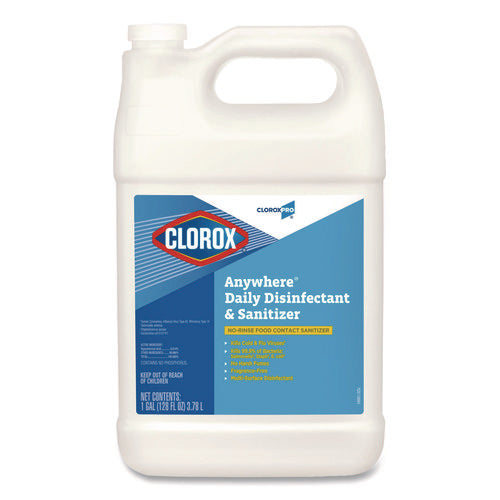 Image of Clorox® Anywhere Daily Disinfectant and Sanitizer, 128 oz Bottle, 4/Carton