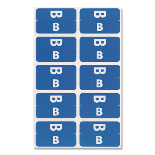 Image of Smead Alphaz Color-Coded Second Letter Alphabetical Labels, B, 1 X 1.63, Dark Blue, 10/sheet, 10 Sheets/pack