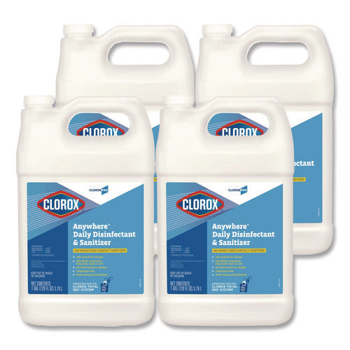 Image of Clorox® Anywhere Daily Disinfectant and Sanitizer, 128 oz Bottle, 4/Carton