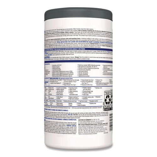 Image of Clorox Healthcare® VersaSure Cleaner Disinfectant Wipes, 1-Ply, 6.75 x 8, Fragranced, White, 85/Canister, 6 Canisters/Carton