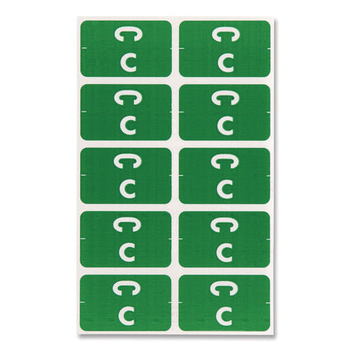 Image of Smead Alphaz Color-Coded Second Letter Alphabetical Labels, C, 1 X 1.63, Dark Green, 10/sheet, 10 Sheets/pack