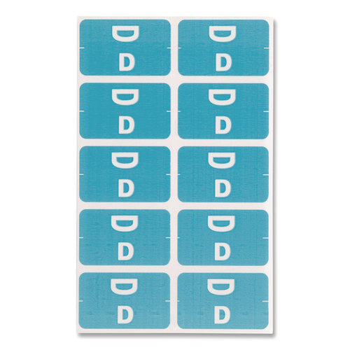 Image of Smead Alphaz Color-Coded Second Letter Alphabetical Labels, D, 1 X 1.63, Light Blue, 10/sheet, 10 Sheets/pack