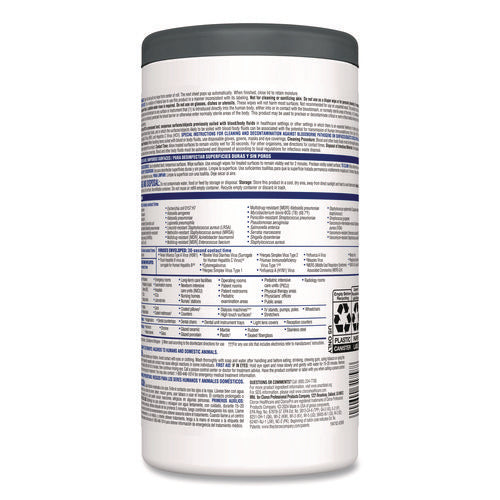 Image of Clorox Healthcare® VersaSure Cleaner Disinfectant Wipes, 1-Ply, 6 x 5, Fragranced, White, 150/Canister, 6 Canisters/Carton