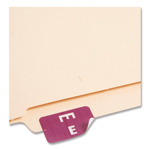 Image of Smead Alphaz Color-Coded Second Letter Alphabetical Labels, E, 1 X 1.63, Purple, 10/sheet, 10 Sheets/pack