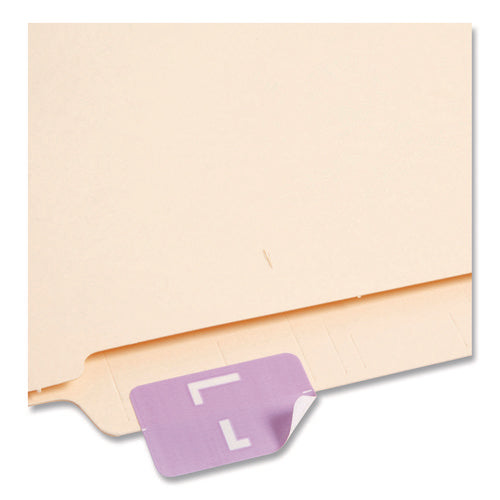 Image of Smead Alphaz Color-Coded Second Letter Alphabetical Labels, L, 1 X 1.63, Lavender, 10/sheet, 10 Sheets/pack