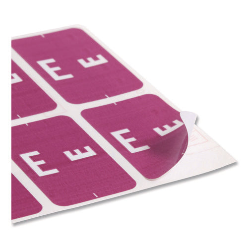 Image of Smead Alphaz Color-Coded Second Letter Alphabetical Labels, E, 1 X 1.63, Purple, 10/sheet, 10 Sheets/pack