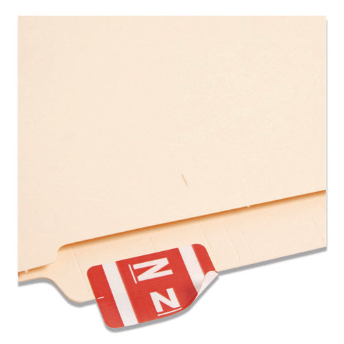 Image of Smead Alphaz Color-Coded Second Letter Alphabetical Labels, N, 1 X 1.63, Red, 10/sheet, 10 Sheets/pack