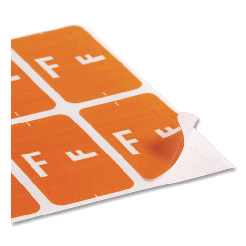 Image of Smead Alphaz Color-Coded Second Letter Alphabetical Labels, F, 1 X 1.63, Orange, 10/sheet, 10 Sheets/pack