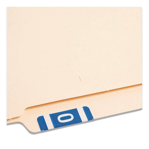 Image of Smead Alphaz Color-Coded Second Letter Alphabetical Labels, O, 1 X 1.63, Dark Blue, 10/sheet, 10 Sheets/pack