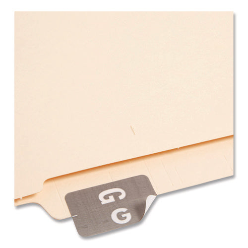 Image of Smead AlphaZ Color-Coded Second Letter Alphabetical Labels, G, 1 x 1.63, Gray, 10/Sheet, 10 Sheets/Pack