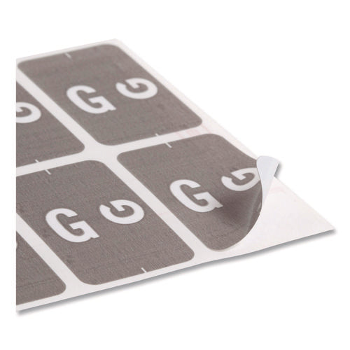 Image of Smead AlphaZ Color-Coded Second Letter Alphabetical Labels, G, 1 x 1.63, Gray, 10/Sheet, 10 Sheets/Pack