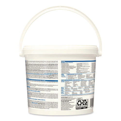 Image of Clorox Healthcare® VersaSure Cleaner Disinfectant Wipes, 1-Ply, 12 x 12, Fragranced, White, 110/Bucket, 2 Buckets/Carton