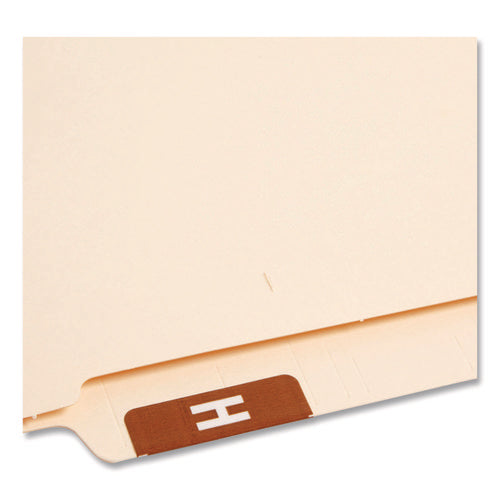 Image of Smead Alphaz Color-Coded Second Letter Alphabetical Labels, H, 1 X 1.63, Dark Brown, 10/sheet, 10 Sheets/pack