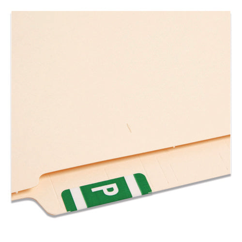Image of Smead Alphaz Color-Coded Second Letter Alphabetical Labels, P, 1 X 1.63, Dark Green, 10/sheet, 10 Sheets/pack