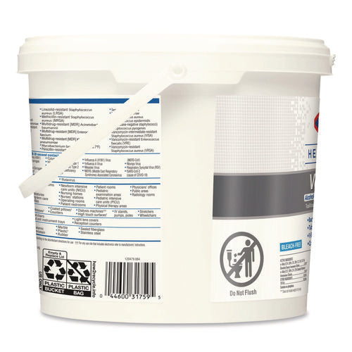 Image of Clorox Healthcare® VersaSure Cleaner Disinfectant Wipes, 1-Ply, 12 x 12, Fragranced, White, 110/Bucket