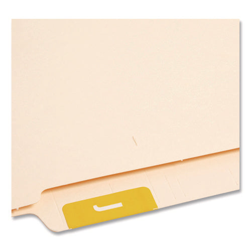 Image of Smead Alphaz Color-Coded Second Letter Alphabetical Labels, J, 1 X 1.63, Yellow, 10/sheet, 10 Sheets/pack