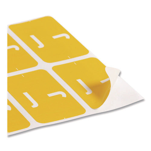 Image of Smead Alphaz Color-Coded Second Letter Alphabetical Labels, J, 1 X 1.63, Yellow, 10/sheet, 10 Sheets/pack