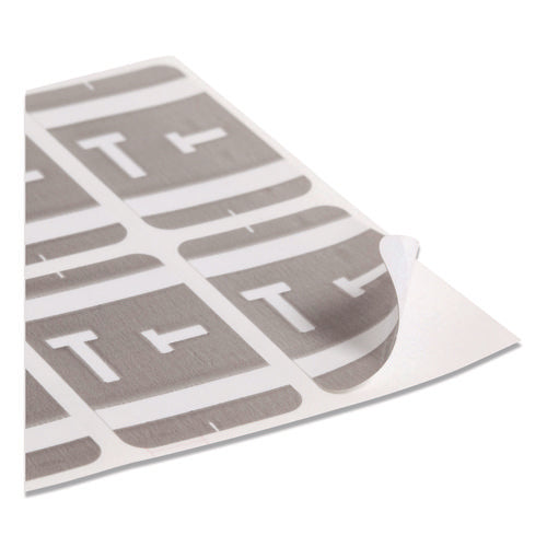 Image of Smead Alphaz Color-Coded Second Letter Alphabetical Labels, T, 1 X 1.63, Gray, 10/sheet, 10 Sheets/pack