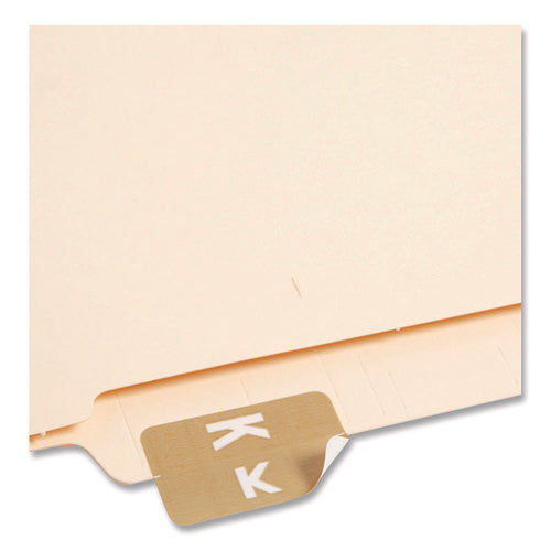 Image of Smead Alphaz Color-Coded Second Letter Alphabetical Labels, K, 1 X 1.63, Light Brown, 10/sheet, 10 Sheets/pack