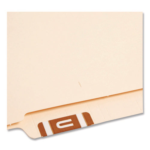 Image of Smead Alphaz Color-Coded Second Letter Alphabetical Labels, U, 1 X 1.63, Dark Brown, 10/sheet, 10 Sheets/pack