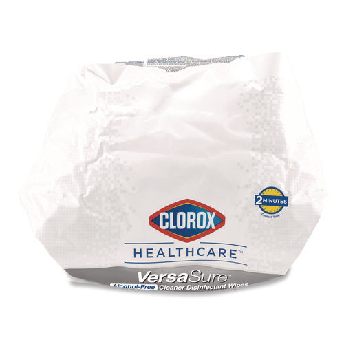 Image of Clorox Healthcare® VersaSure Cleaner Disinfectant Wipes, Refill, 1-Ply, 12 x 10, Fragranced, White, 110/Pouch, 2 Pouches/Carton