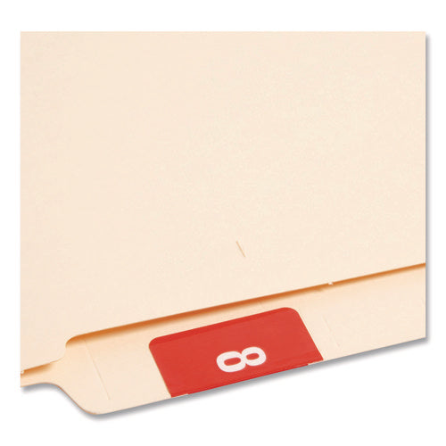 Image of Smead Numerical End Tab File Folder Labels, 8, 1.5 X 1.5, Red, 250/roll