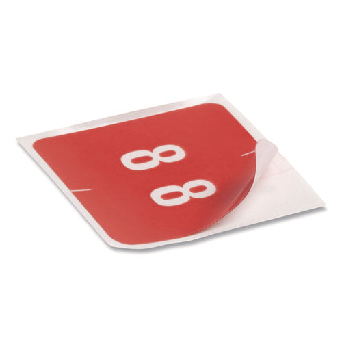 Image of Smead Numerical End Tab File Folder Labels, 8, 1.5 X 1.5, Red, 250/roll