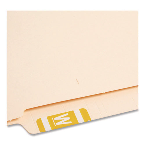 Image of Smead Alphaz Color-Coded Second Letter Alphabetical Labels, W, 1 X 1.63, Yellow, 10/sheet, 10 Sheets/pack