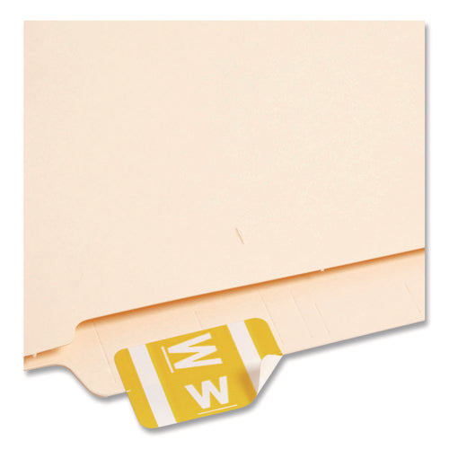 Image of Smead Alphaz Color-Coded Second Letter Alphabetical Labels, W, 1 X 1.63, Yellow, 10/sheet, 10 Sheets/pack
