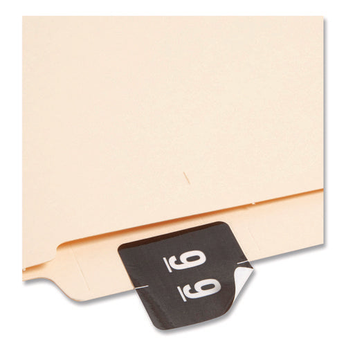 Image of Smead Numerical End Tab File Folder Labels, 9, 1.5 X 1.5, Black, 250/roll