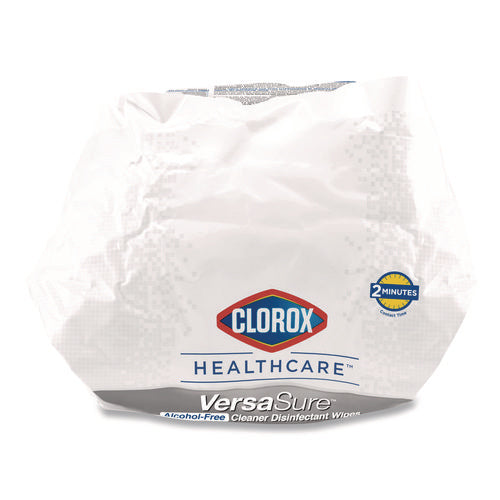 Image of Clorox Healthcare® VersaSure Cleaner Disinfectant Wipes, Refill, 1-Ply, 12 x 10, Fragranced, White, 110/Pouch
