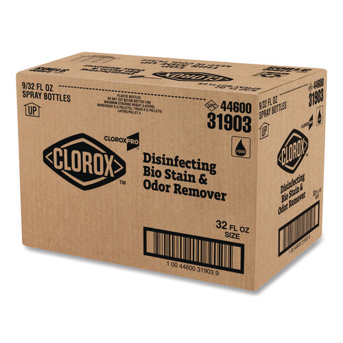 Image of Clorox® Disinfecting Bio Stain And Odor Remover, Fragranced, 32 Oz Spray Bottle, 9/carton
