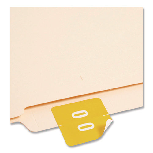 Image of Smead Numerical End Tab File Folder Labels, 0, 1.5 X 1.5, Yellow, 250/roll